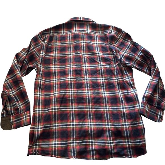Haupt Shirt Mens 17.5 XL Red Blue Check Tartan Cotton Twill Flannel Soft - Picture 4 of 9
